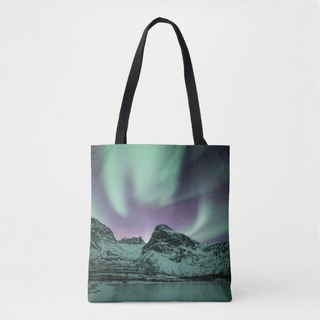 Bolsa Tote Foto da natureza da luz do norte (Frente)