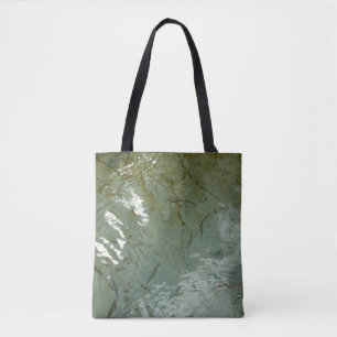 Bolsa Tote Foto da Natureza de Laje de Rocha Coberta de Água