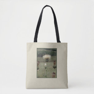 Bolsa Tote Foto da Sábio Floral com Thistle Branco
