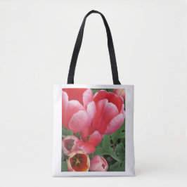Bolsa Tote foto das tulipas cor-de-rosa