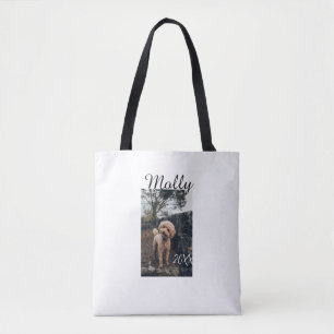 Bolsa Tote Foto de aniversário de cachorro gato animal modern