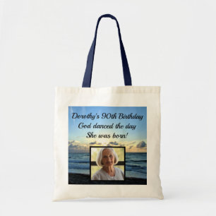 BOLSA TOTE FOTO DE ANIVERSÁRIO DO 90 PERSONALIZADO BONITO