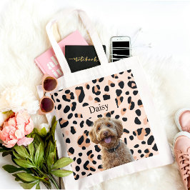 Bolsa Tote Foto de Cão de Impressão do Leopardo Personalizado