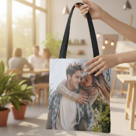 Bolsa Tote Foto de Casal Imagem Dupla de Dois Lados