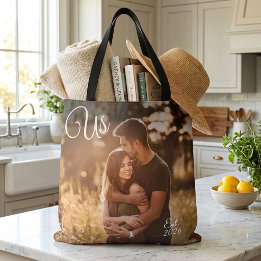Bolsa Tote Foto de Casal Nos Estabelecidos Data 2 Lados