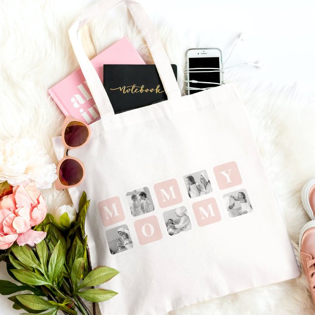 Bolsa Tote Foto de Colagem de Tendy e Presente de Melhor Mamã (Criador carregado)