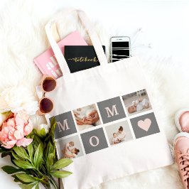 Bolsa Tote Foto de Colagem Moderna Melhor Presente de Mãe Ros