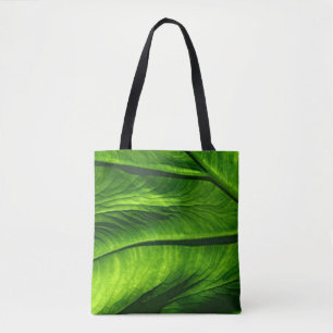 Bolsa Tote Foto de encerramento da folha verde