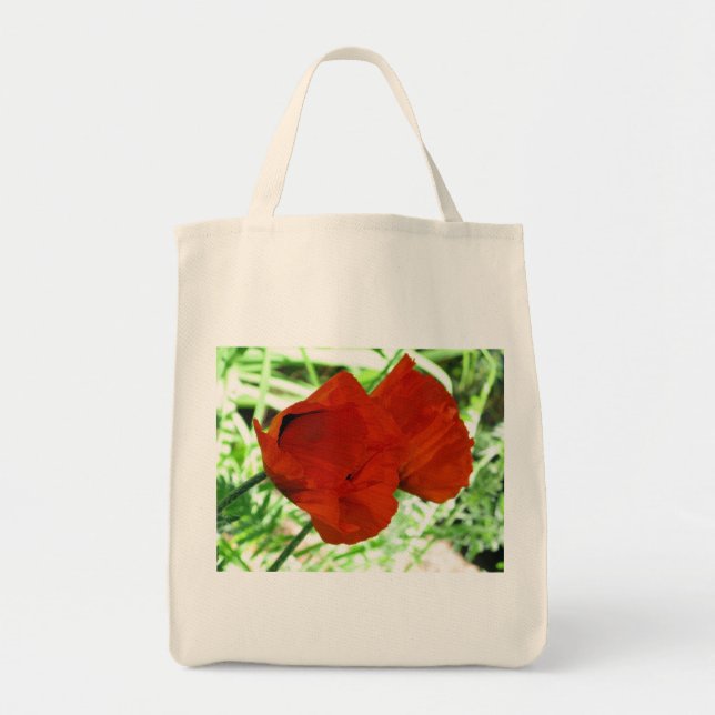 Bolsa Tote Foto de Flor de Duas Poppies Orientais (Frente)