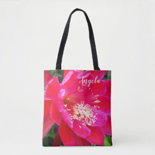 Bolsa Tote Foto de Flor Rosa Tropical