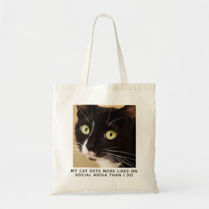 Bolsa Tote Foto de Gato Engraçado Personalizada