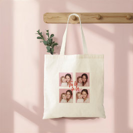 Bolsa Tote Foto de Natal Rosa Fa La La La Blush