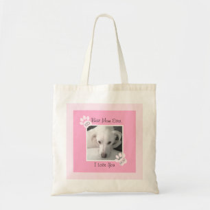 Bolsa Tote Foto de patas cor-de-rosa monográficas brancas e 