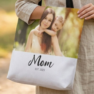 Bolsa Tote Foto de Roteiro Estabelecido pela Mamãe