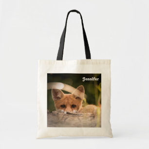 Bolsa Tote Foto de uma Raposa Laranja Bonita