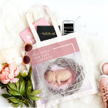 Bolsa Tote Foto do bebê moderno e bonito | Rosa e Branco | Co<br><div class="desc">Foto do bebê moderno e bonito | Rosa e Branco | Cotação</div>