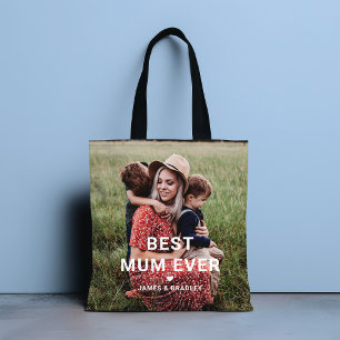 Bolsa Tote Foto do Dia de as mães cardíaco MELHOR MÃE CADA VE