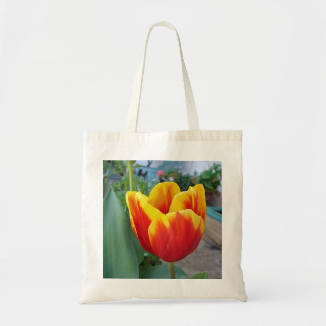 Bolsa Tote Foto do Jardim Florestal de Tulipas Vermelha e Ama (Frente)