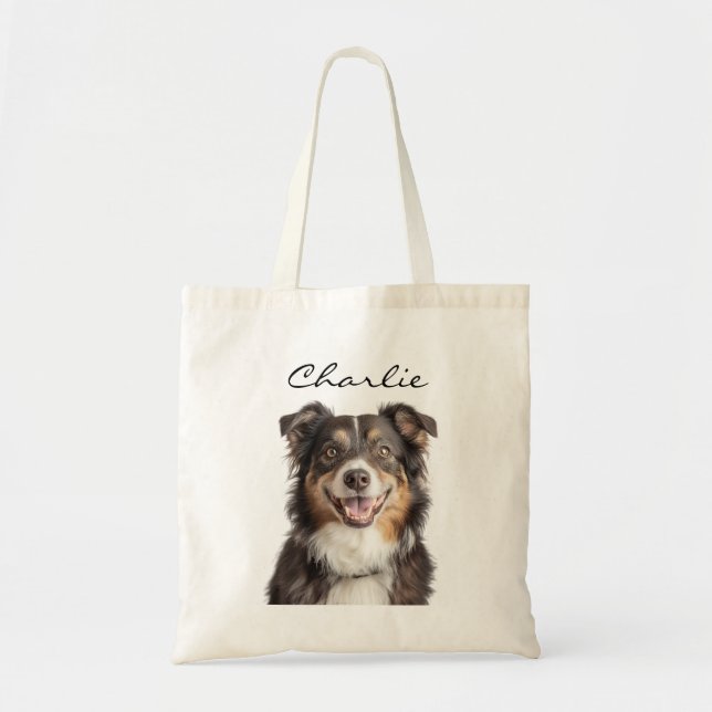Bolsa Tote Foto E Nome De Pet Personalizados (Frente)