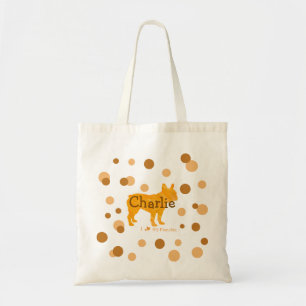 Bolsa Tote Foto e Nome Personalizados de Bulldog Francês com 