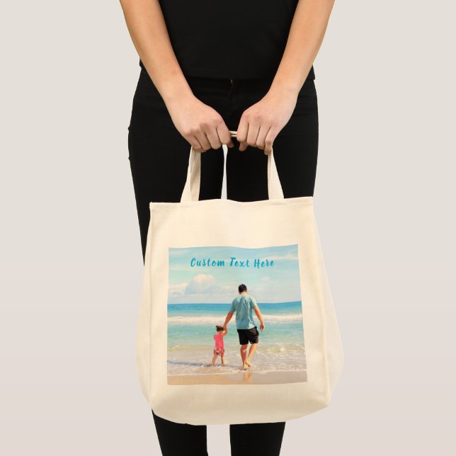 Bolsa Tote Foto e texto personalizados - seu próprio Design - (Frente (produto))