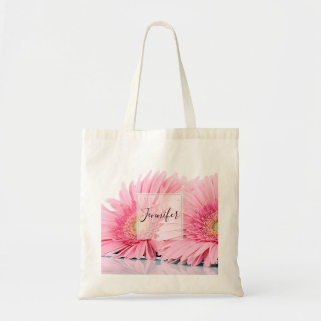Bolsa Tote Foto Elegante Rosa Gerbera Daisies (Frente)