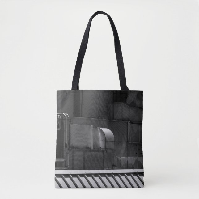 BOLSA TOTE FOTO EM ESCALA DE CINZA DE UM COMBOIO (Frente)