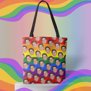 Bolsa Tote Foto Engraçada Personalizada Orgulho gay Arco-Ír