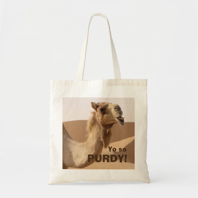 Bolsa Tote Foto Engraçada Purdy Camel (Frente)