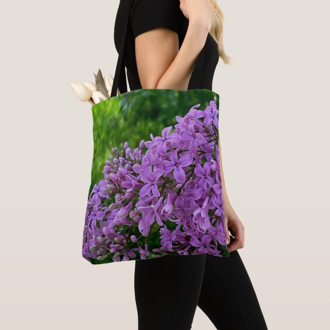 Bolsa Tote Foto floral roxa lilás romântico elegante roxo (Close Up)