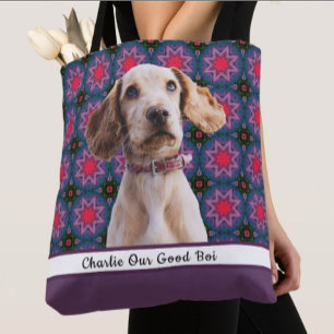Bolsa Tote Foto moderna bonita presente Cachorro de papoila m