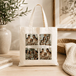 Bolsa Tote Foto Personalizada da Família – Juntos É Tudo