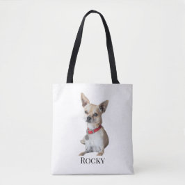 Bolsa Tote Foto Personalizada de Cachorro | Nome do Pet Perso