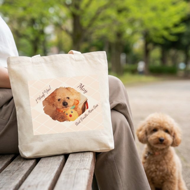 Bolsa Tote Foto Personalizada de Cachorro Presente Personaliz (Criador carregado)