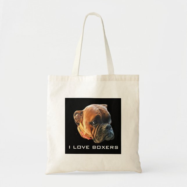 Bolsa Tote Foto Personalizada de Pet de Cachorro Boxer (Frente)