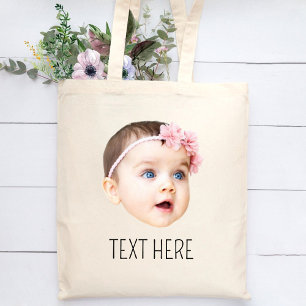 Bolsa Tote Foto personalizada de rosto engraçado