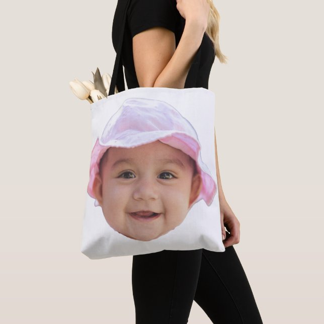 Bolsa Tote Foto personalizada do bebê, rosto da foto do bebê (Close Up)