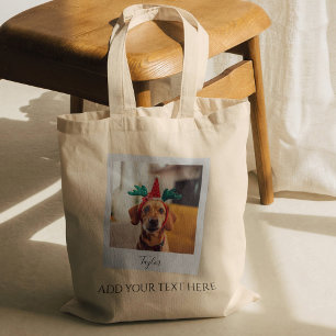 Bolsa Tote Foto personalizada do cachorro de Natal Pet Holida
