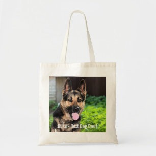 Bolsa Tote Foto personalizada do cão de german shepherd, nom