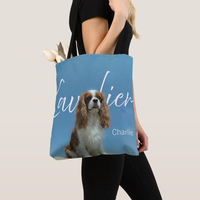Bolsa Tote Foto Personalizada do Cavalier King Charles Spanie (Close Up)
