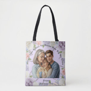 Bolsa Tote Foto personalizada do dia das mães Sempre seus beb