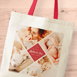 Bolsa Tote Foto personalizada do Dia de as mães simples e fel