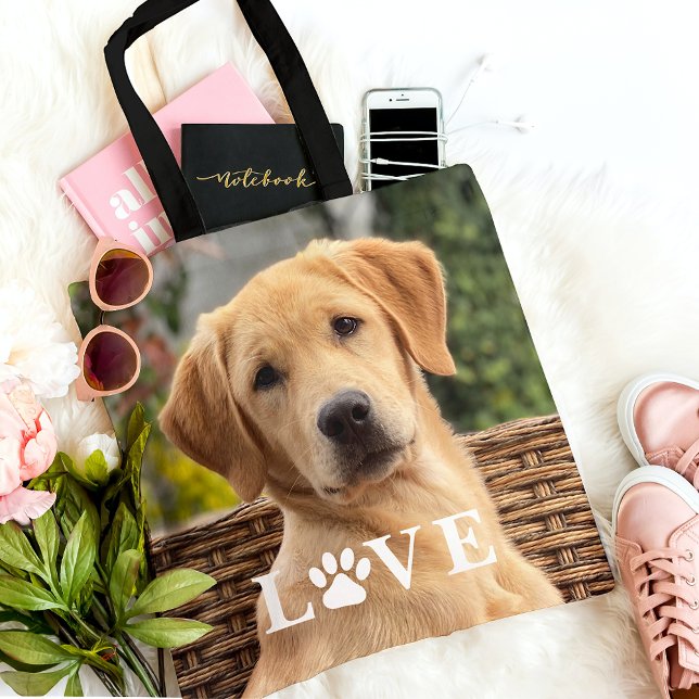 Bolsa Tote Foto Personalizada do Meu Melhor Amigo Amor Pata (Criador carregado)