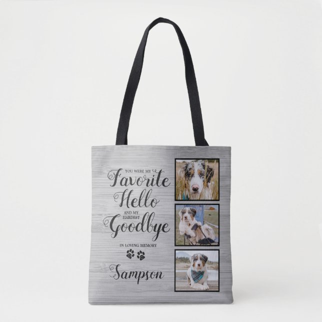 Bolsa Tote Foto personalizada do Pet Memorial Keepape (Frente)
