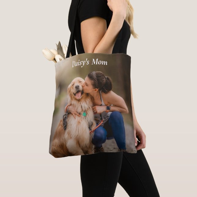 Bolsa Tote Foto Personalizada Dupla Face Da Mãe De Cachorro (Close Up)