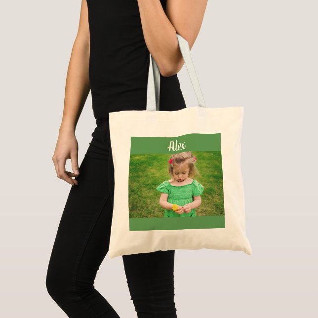 Bolsa Tote Foto personalizada e Tote Bag de nome (Frente (produto))