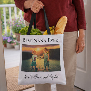 Bolsa Tote Foto Personalizada Melhor Vovó de Todos os Tempos