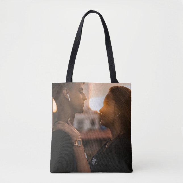 Bolsa Tote Foto Personalizada | Seu Próprio Design Dupla Face (Frente)