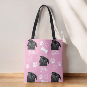 Bolsa Tote Foto Pet Pet Pet Pet Pink Personalizada Pw Pow Imp
