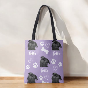 Bolsa Tote Foto Pet Pet Púrpura Personalizada Pac Impressão C